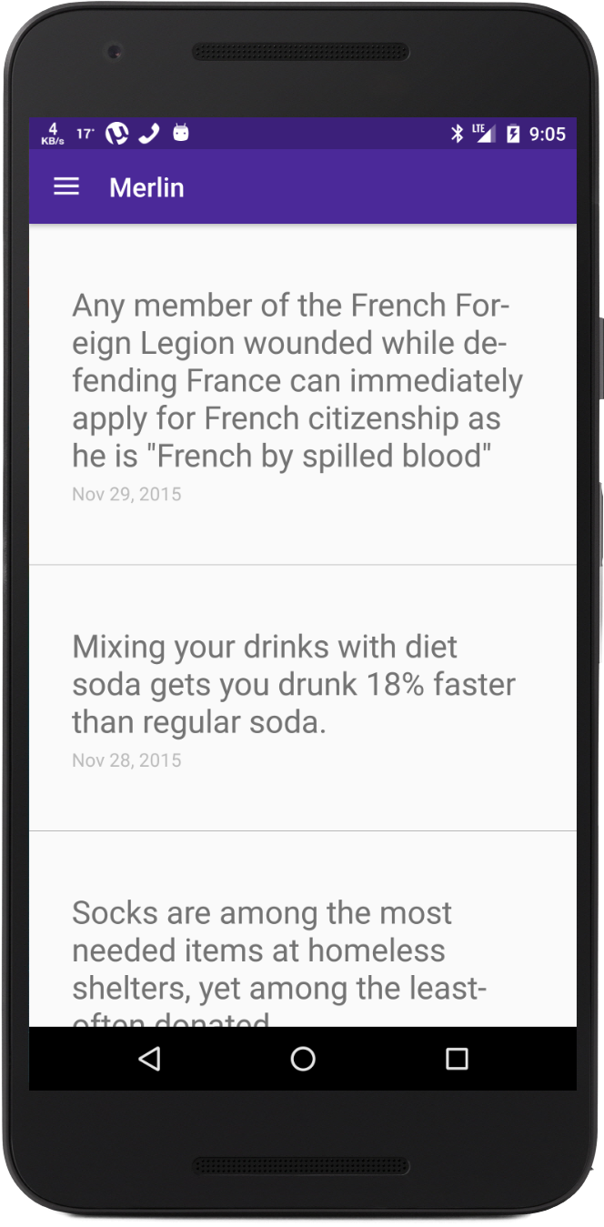 Main Screen of the App